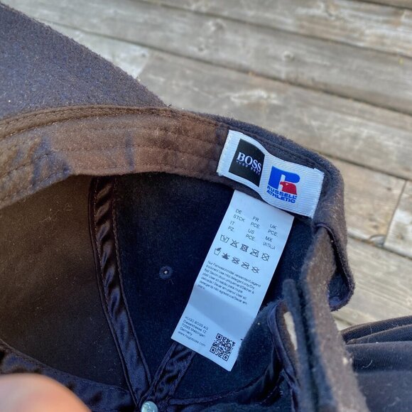 Hugo Boss Russell Athletic Firas Men's Baseball Cap Strapback Hat Navy Blue - Picture 5 of 5